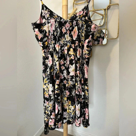 Gap Cami Dress black floral size Large New - Picture 2 of 11